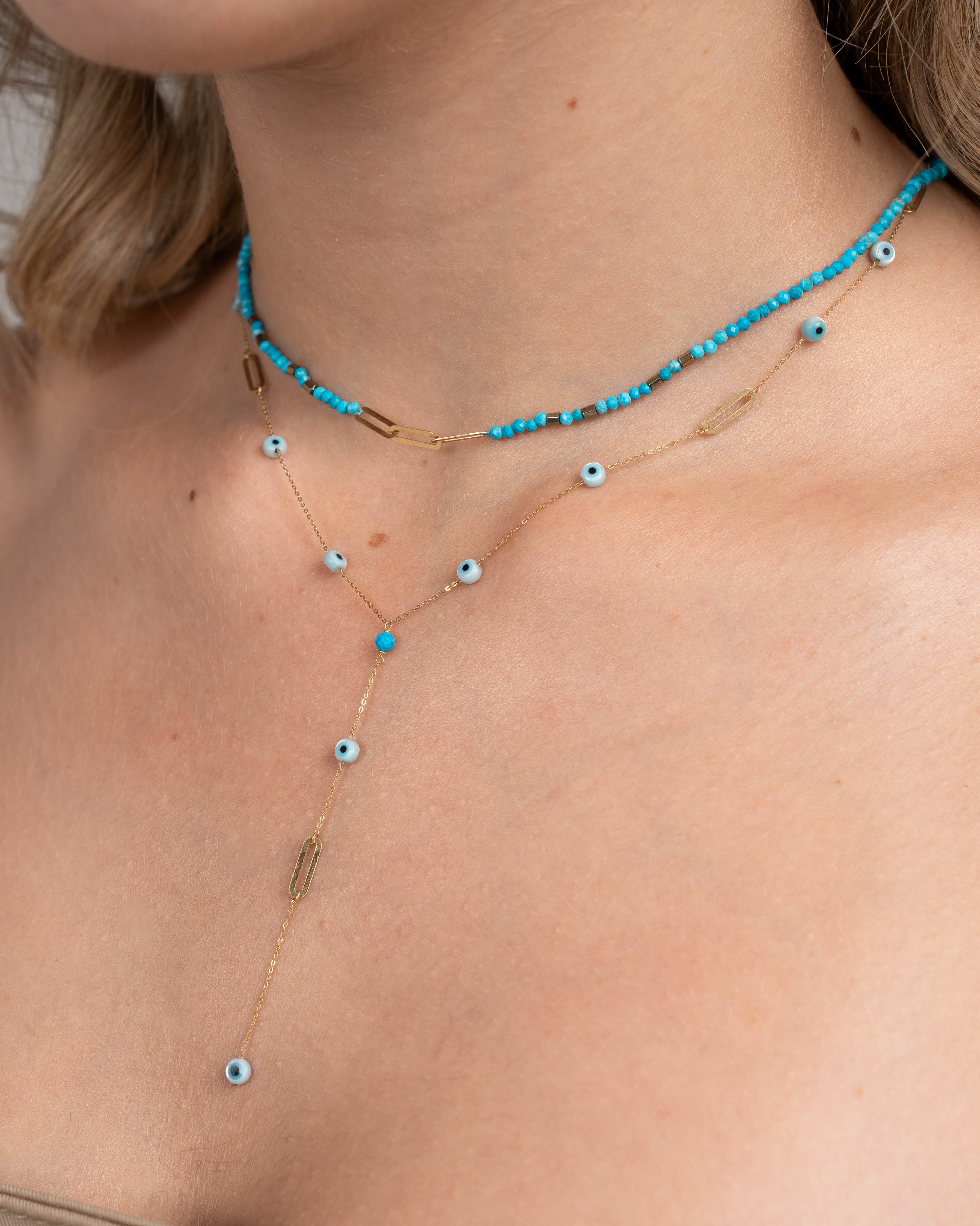 Eyes & Gold Necklace