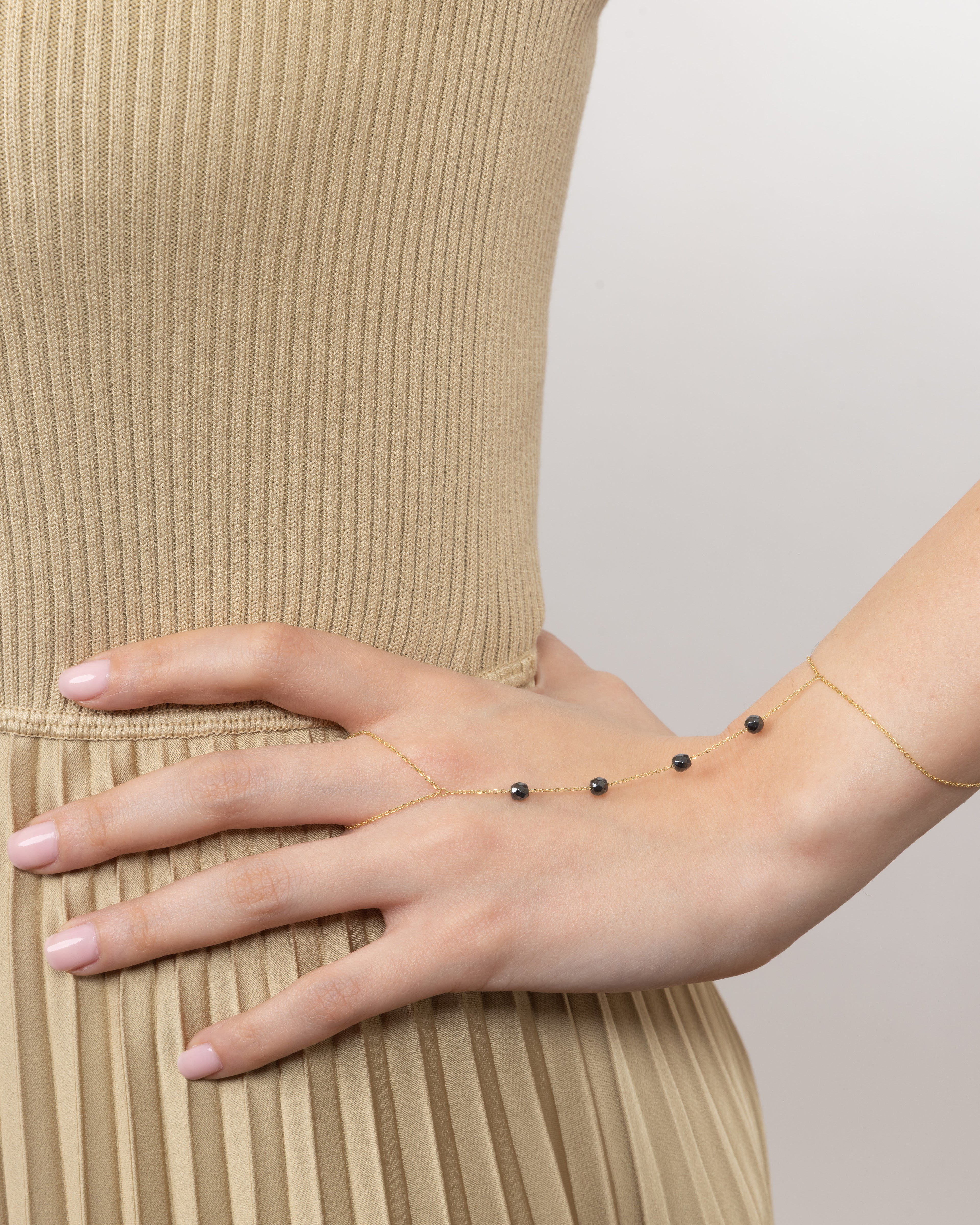 Black Beads Hand Chain