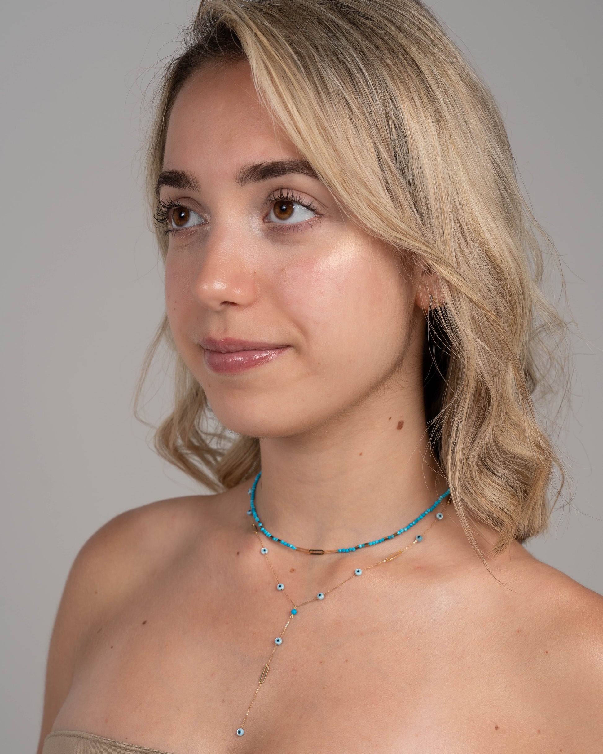Eyes & Gold Necklace