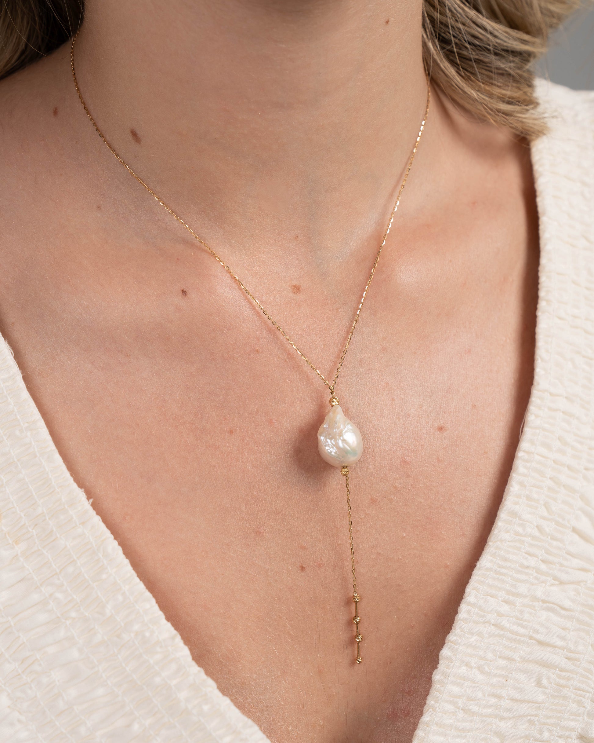 Mother of Pearl and Gold Necklace