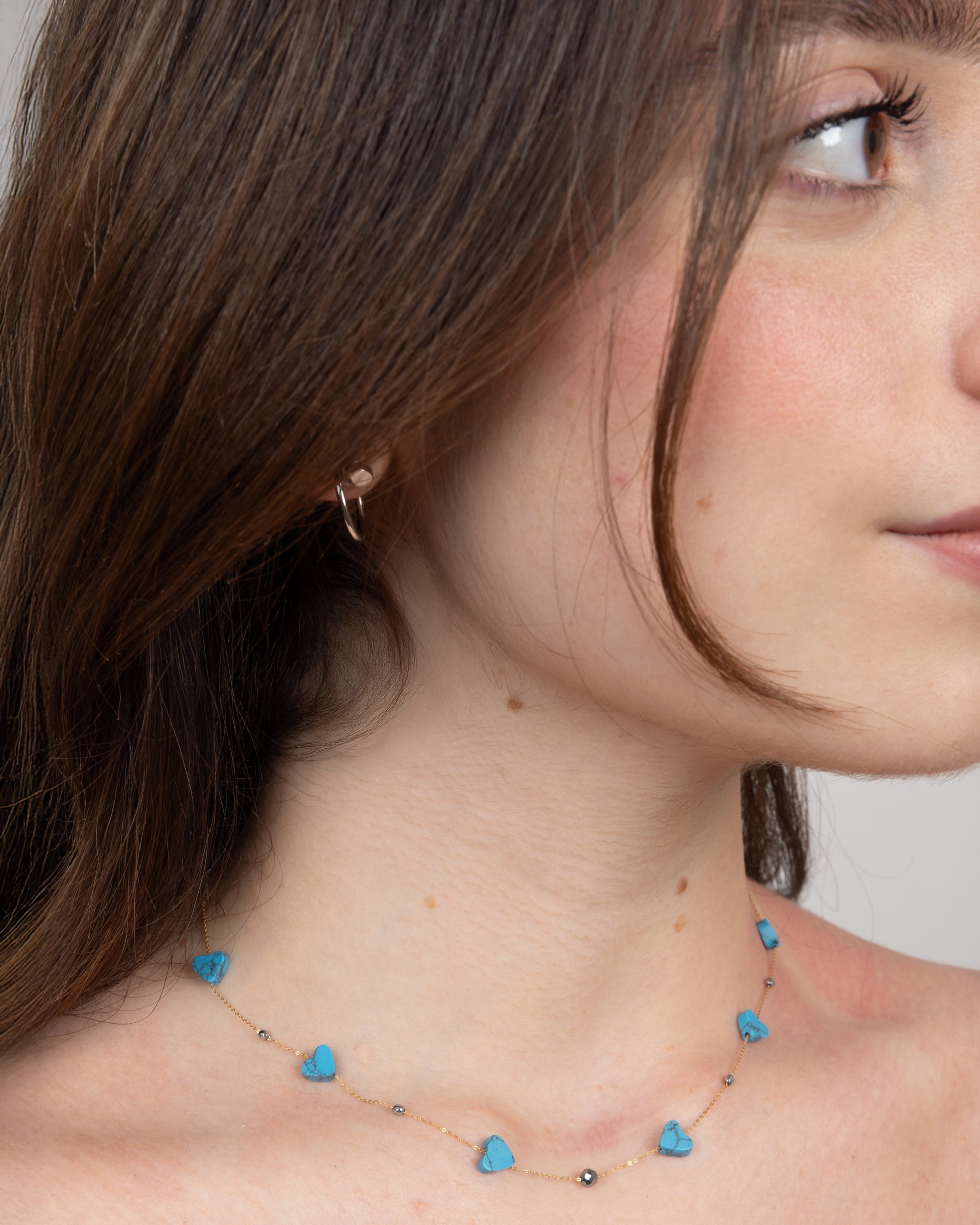 Short Turquoise Heart Necklace