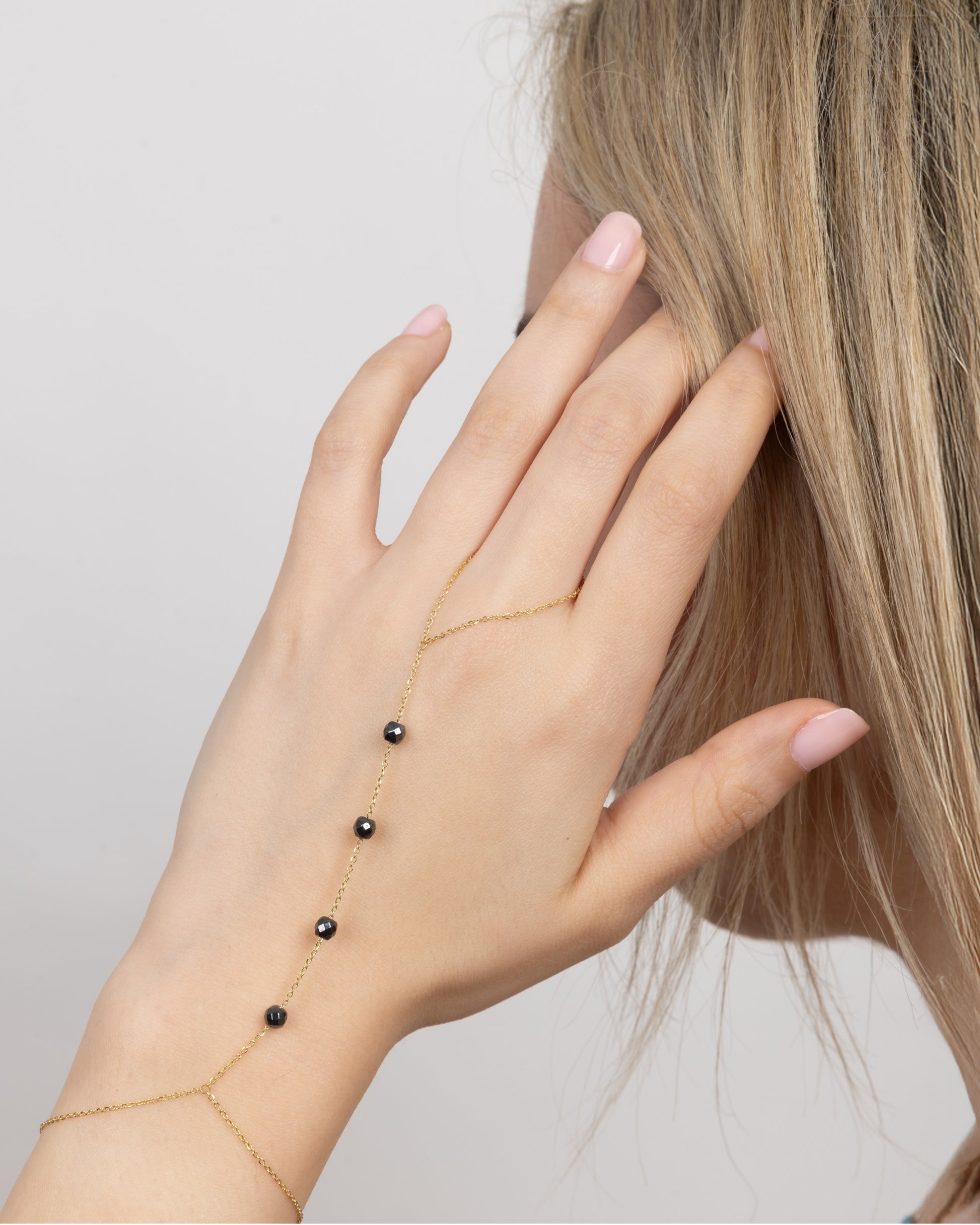 Black Beads Hand Chain