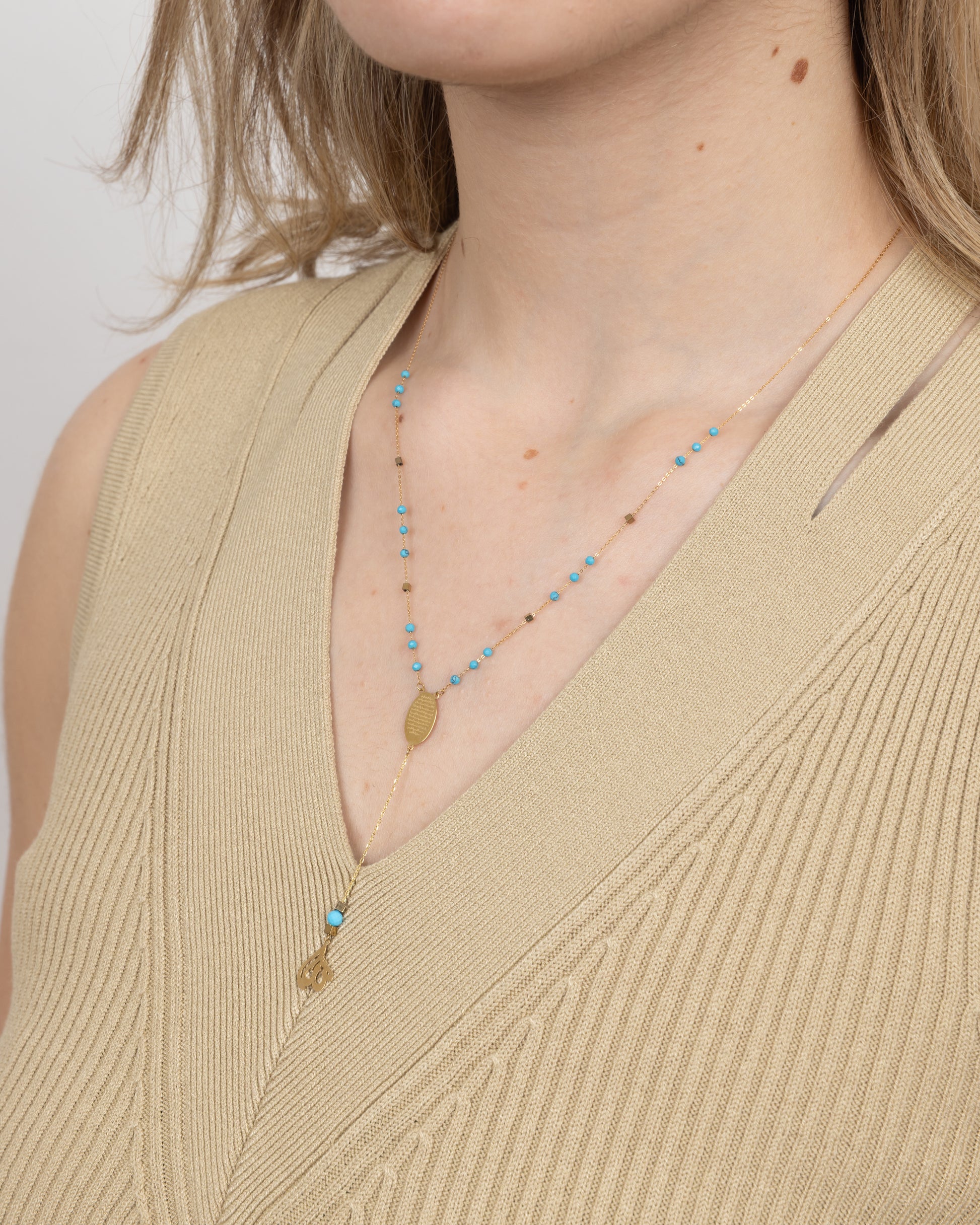 Arabic Gold & Turquoise Necklace