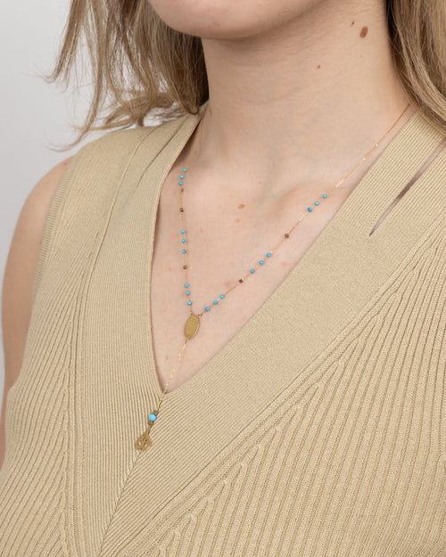 Arabic Gold & Turquoise Necklace